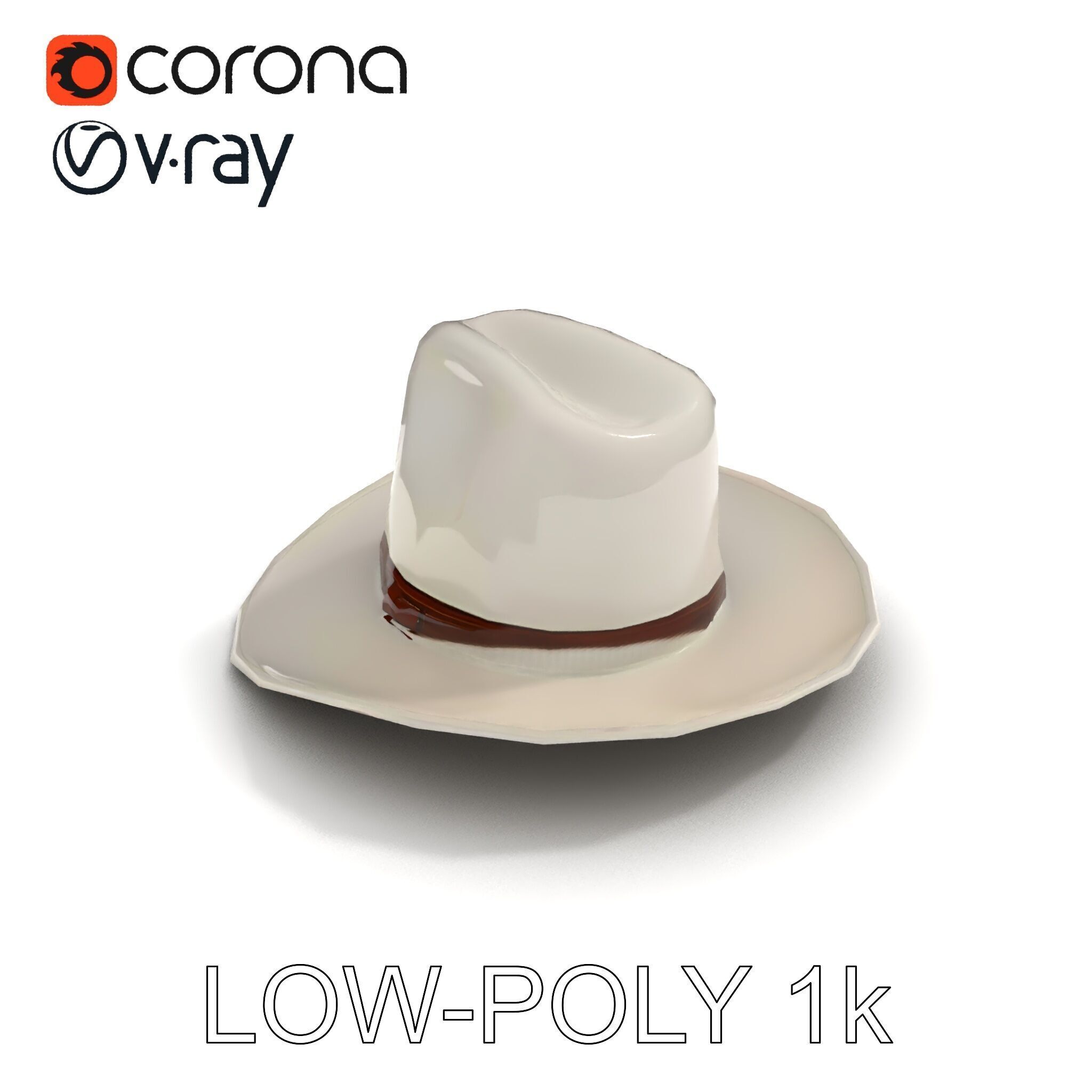 Western Cowboy Hat D Model Pack Low-poly 3D model_9