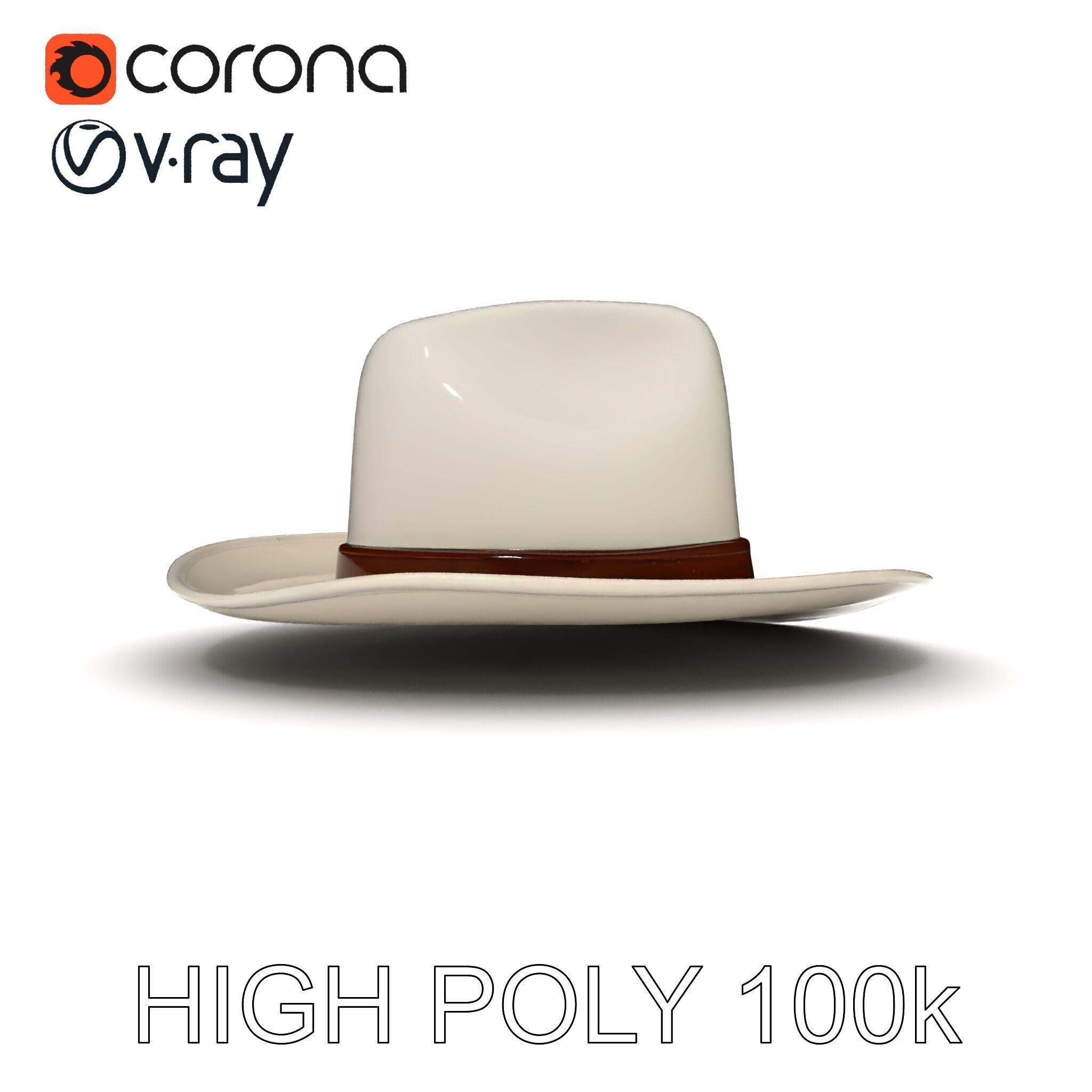 Western Cowboy Hat D Model Pack Low-poly 3D model_13
