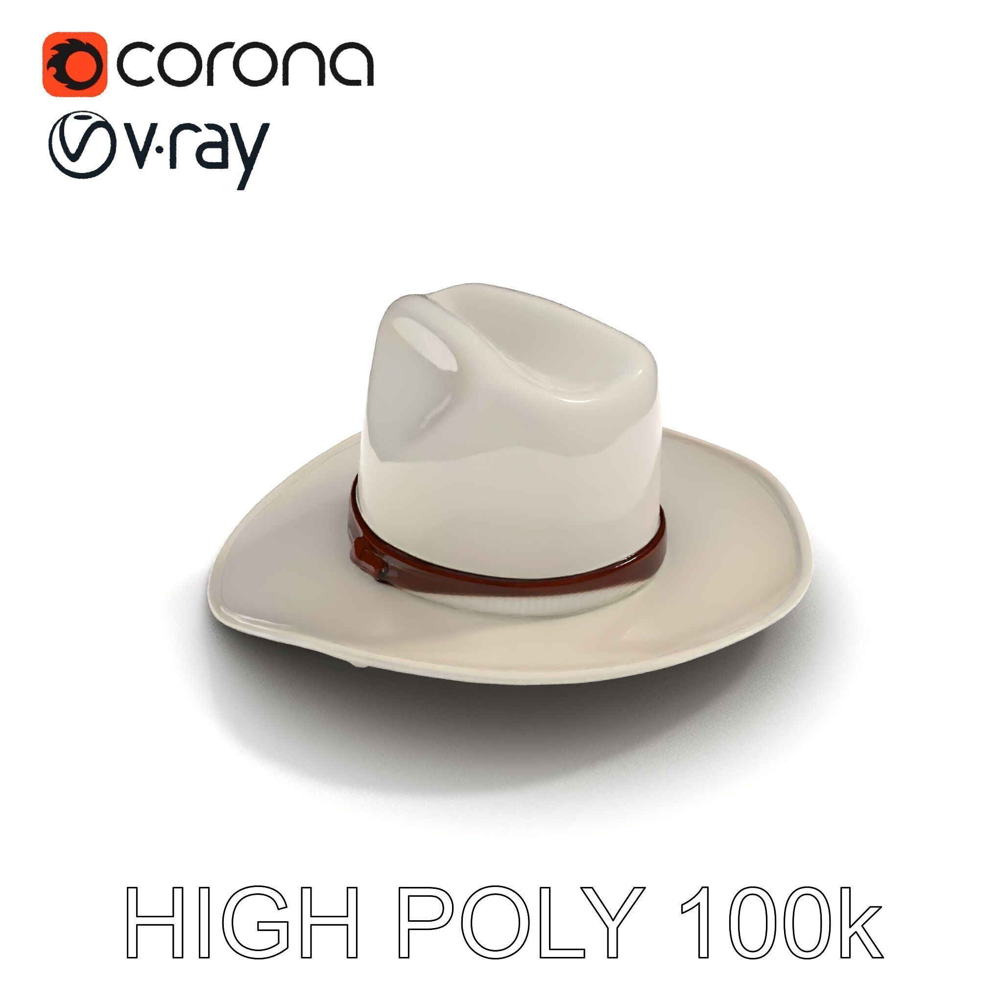 Western Cowboy Hat D Model Pack Low-poly 3D model_26