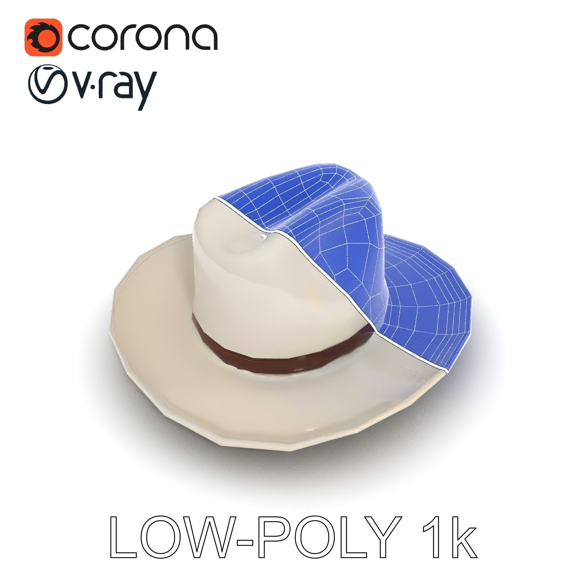 Western Cowboy Hat D Model Pack Low-poly 3D model_25