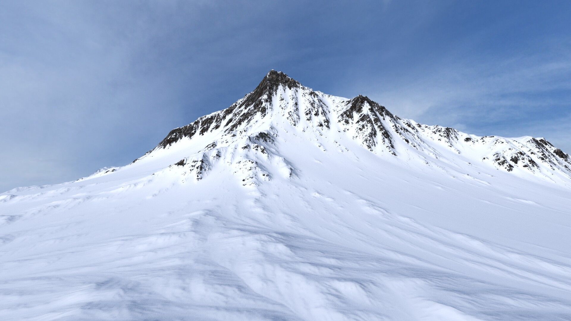 Snow Mountain 12 Low-poly 3D model_4