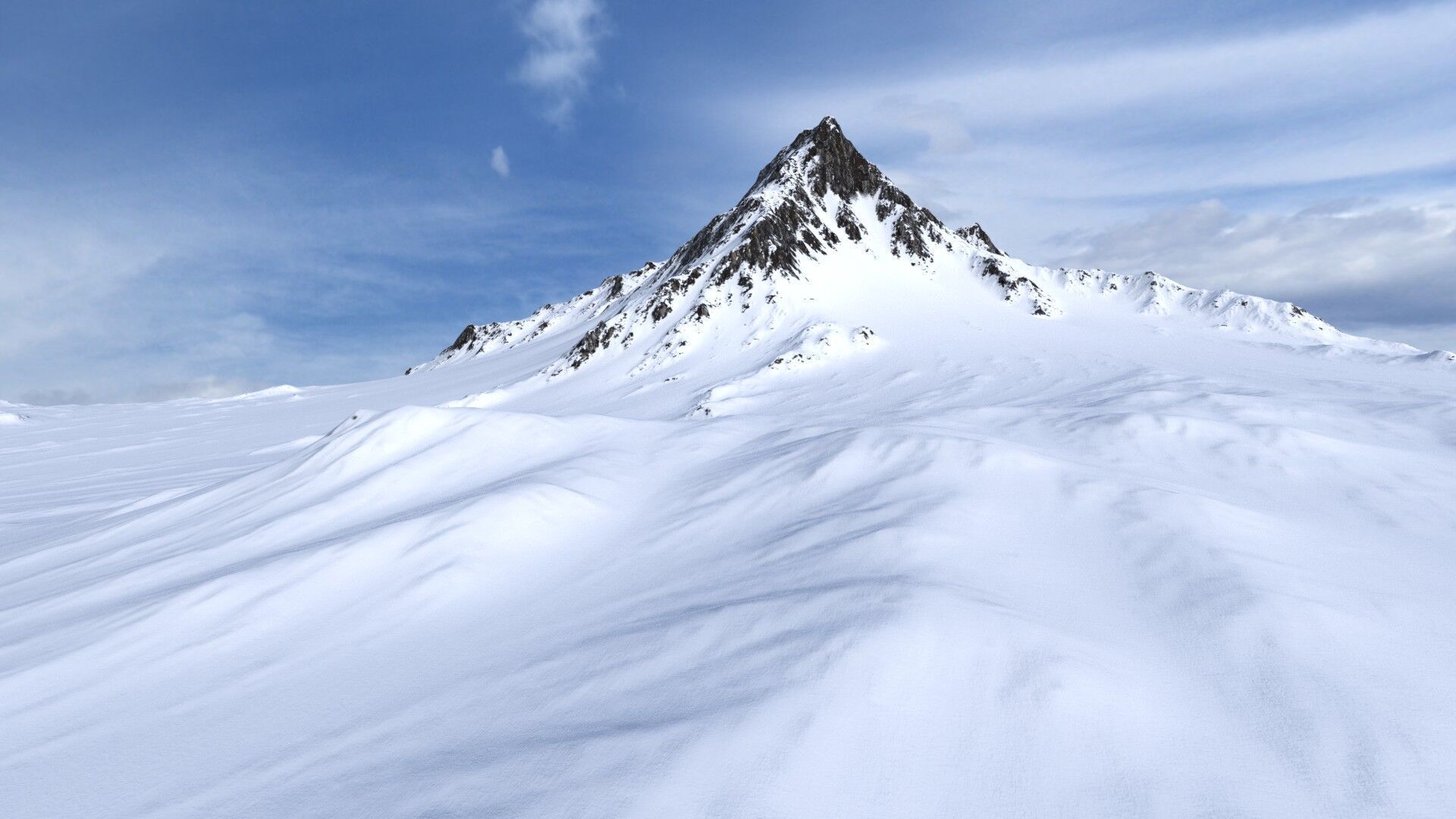 Snow Mountain 12 Low-poly 3D model_2