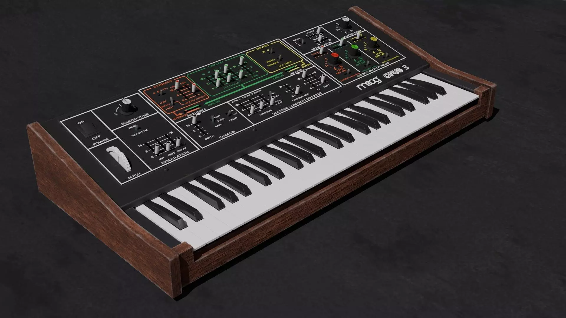 Synthesizer Moog Opus 3 3D model