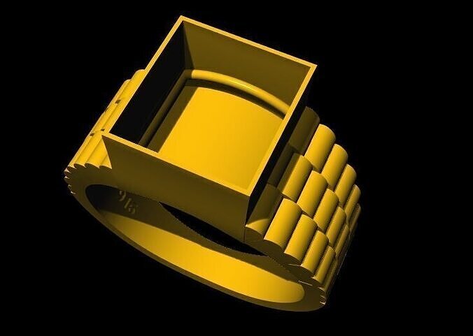 square cut stone ring 3dm filea 3D print model