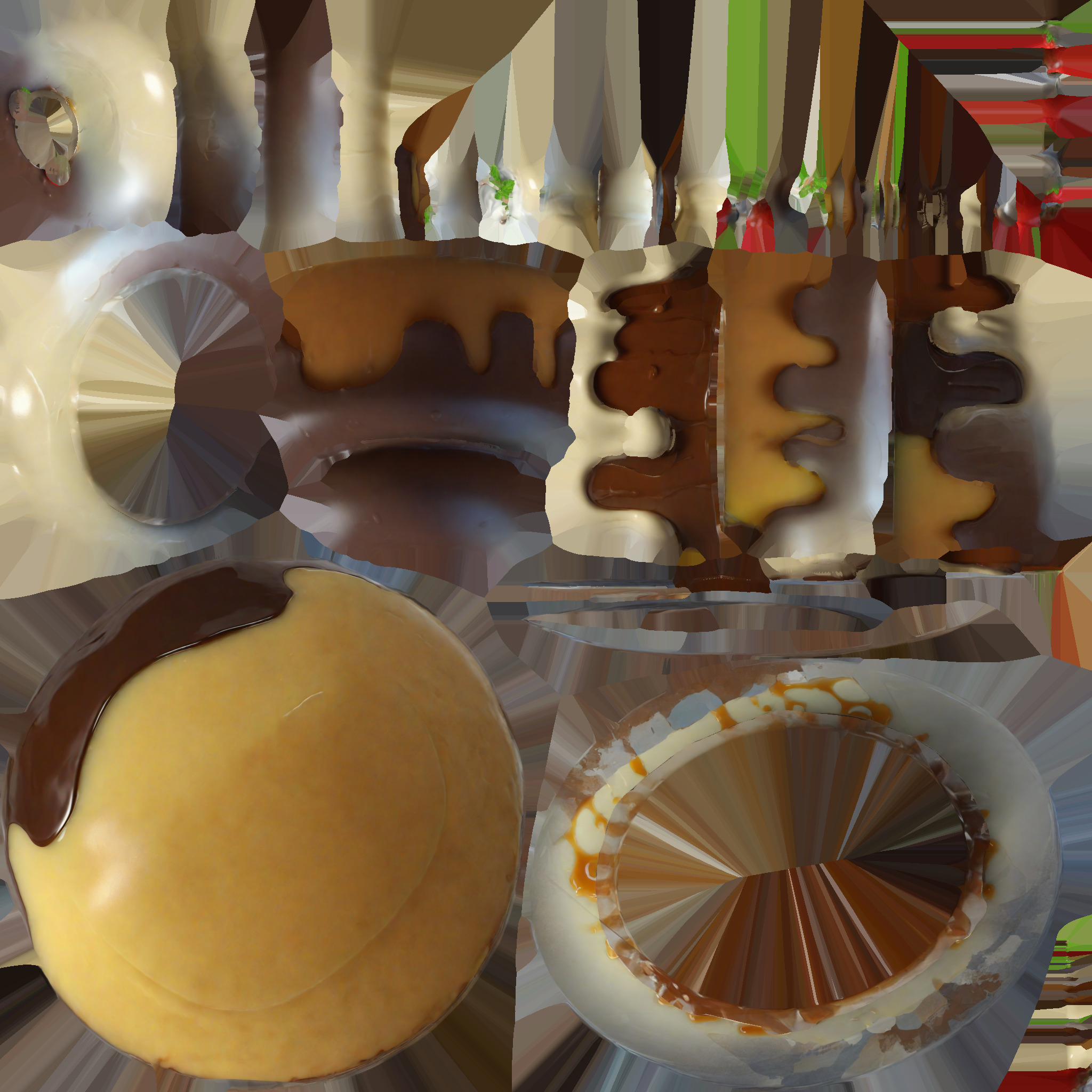 3d Render Delicious Vanilla Pudding With Chocolate 3D model_8