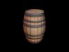 Stylized Wooden Barrel - AI Low-poly 3D model_1
