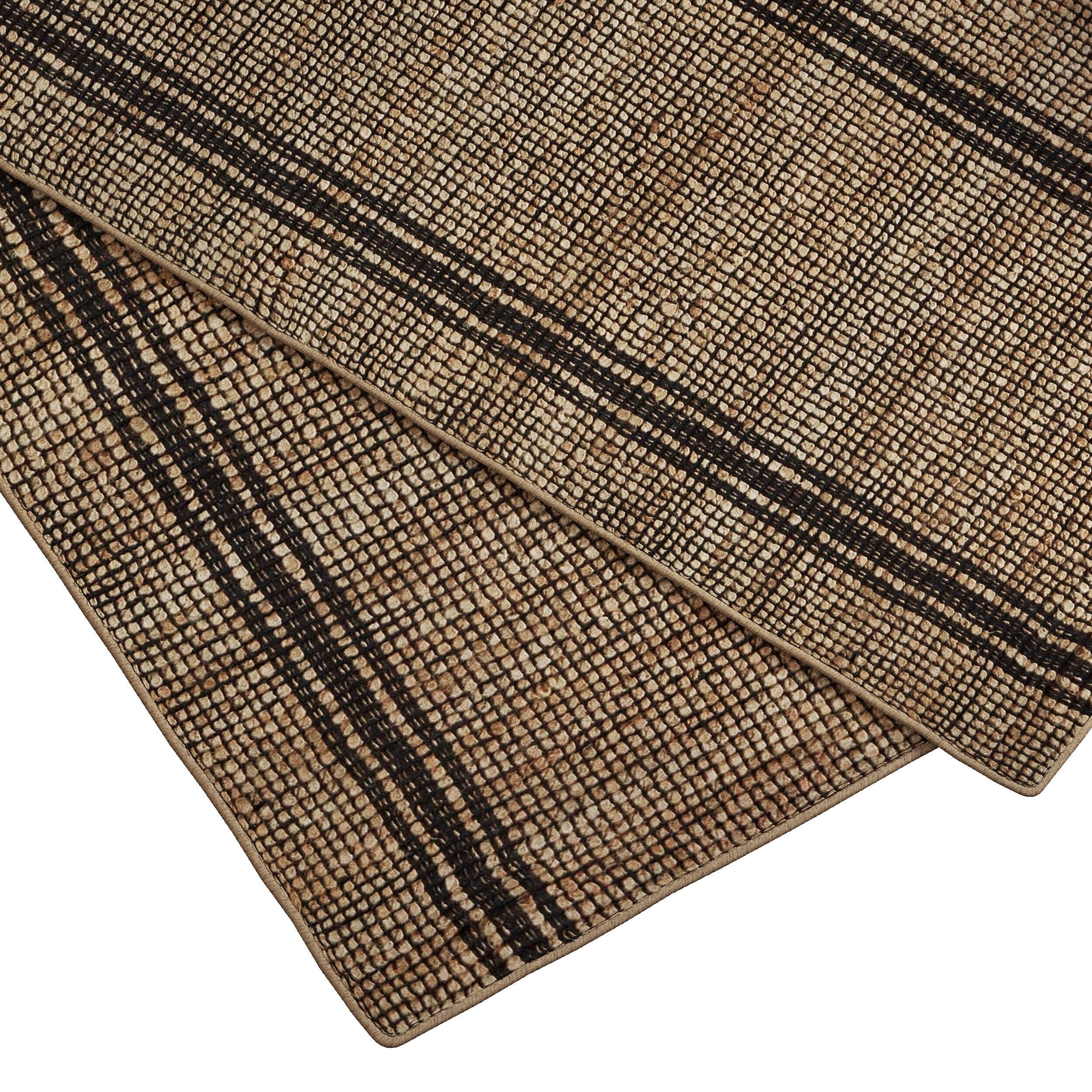 Carpet set 3225 - Hand-Woven Natural - Black Rug - 5K 3D model_2