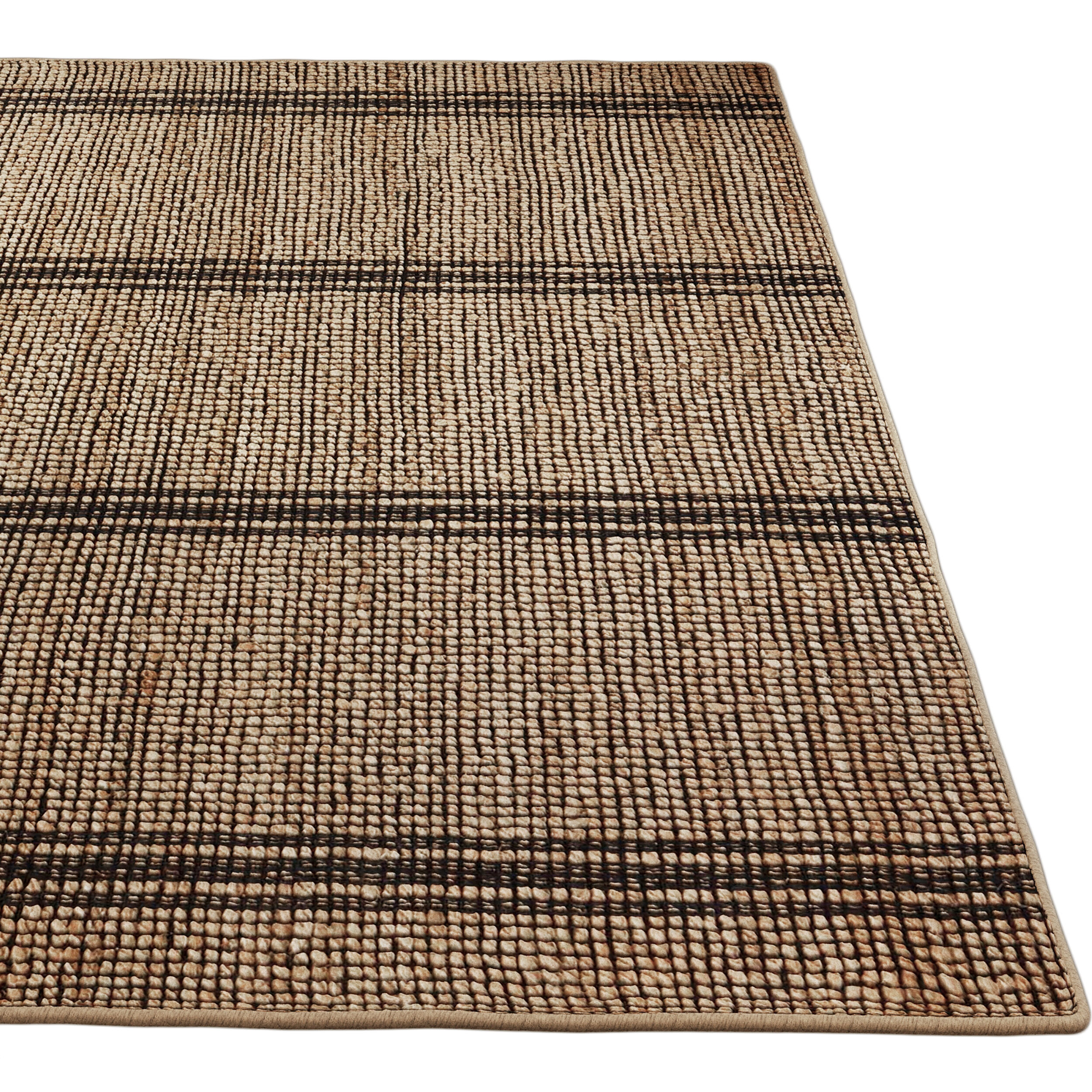 Carpet set 3225 - Hand-Woven Natural - Black Rug - 5K 3D model_3
