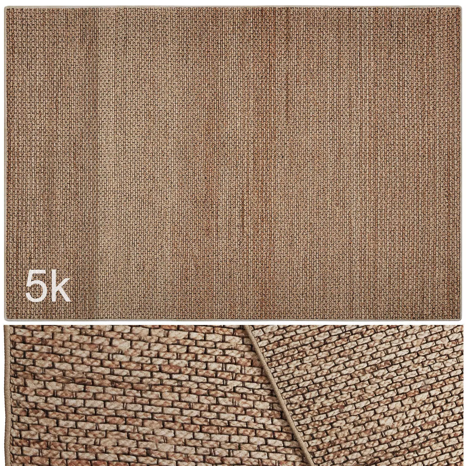 Carpet set 3224 - Hand-Woven Natural Rug - 5K 3D model_0