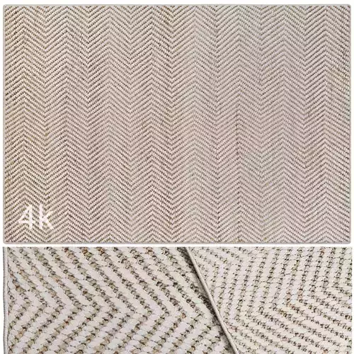 Carpet set 3214 - Cotton and jute woven rug - 4K