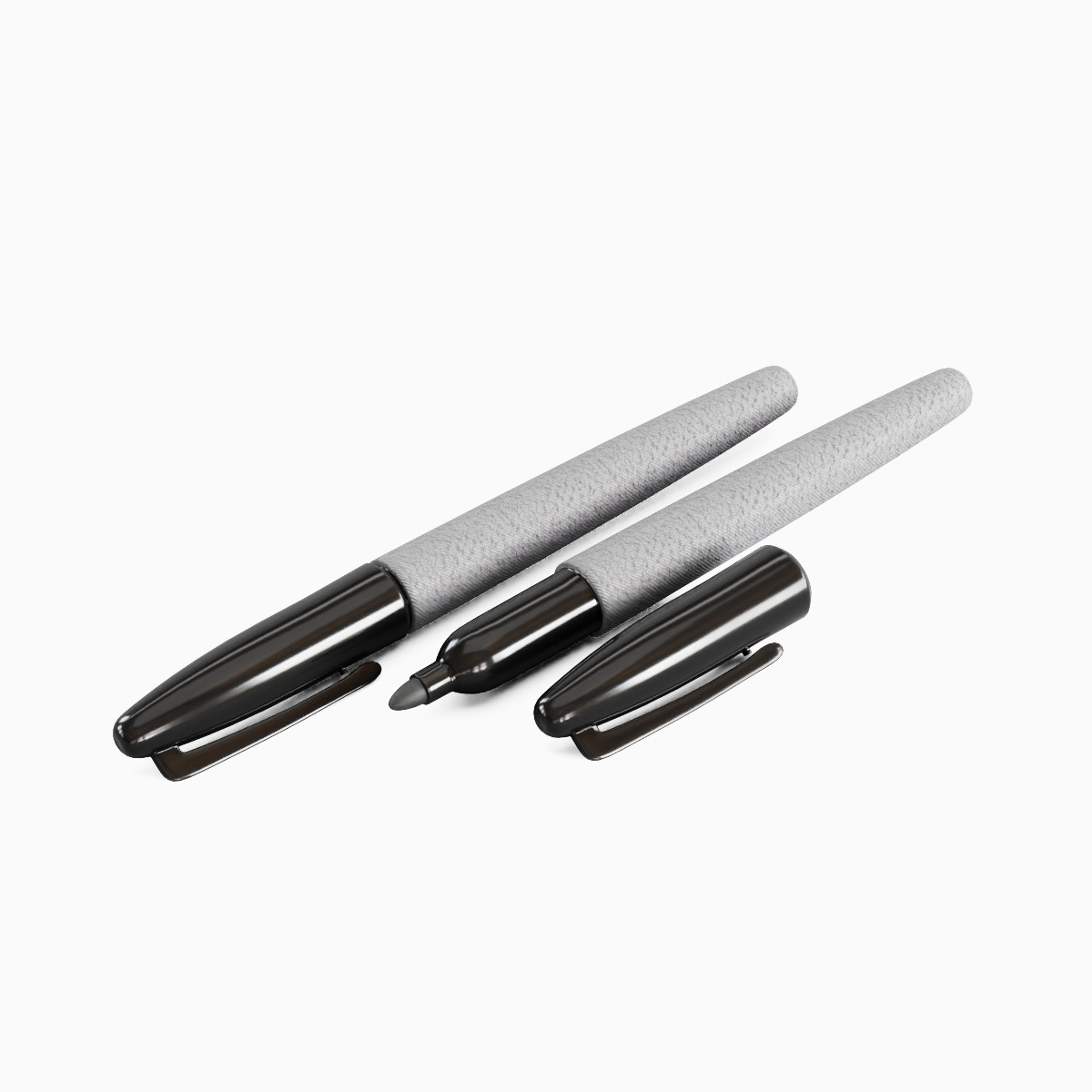 Fine Point Marker Set Low-poly 3D model_1