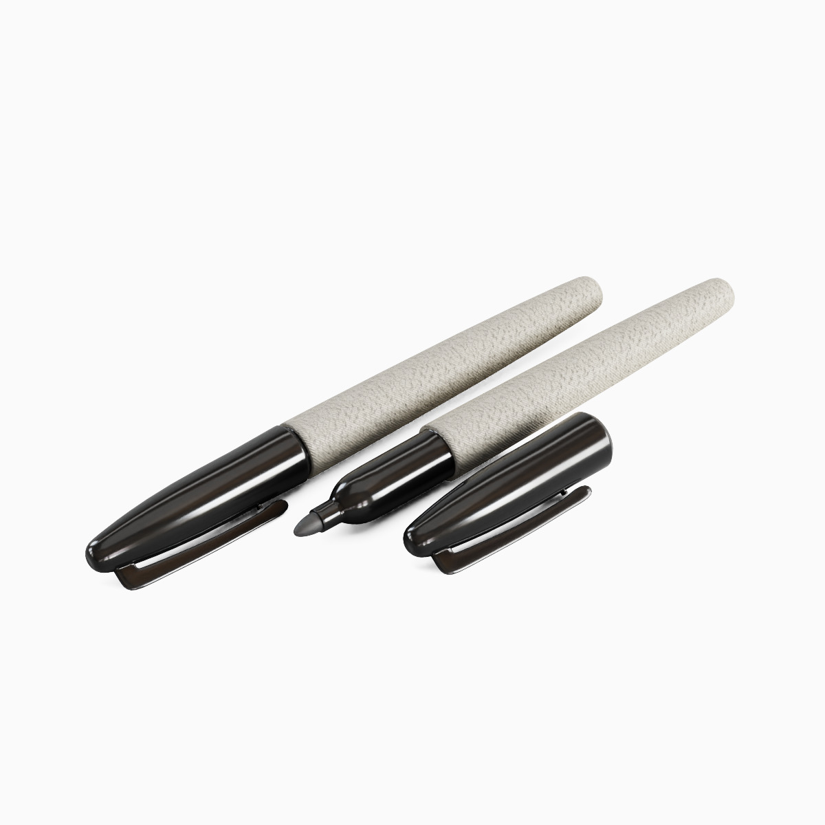 Fine Point Marker Set Low-poly 3D model_5