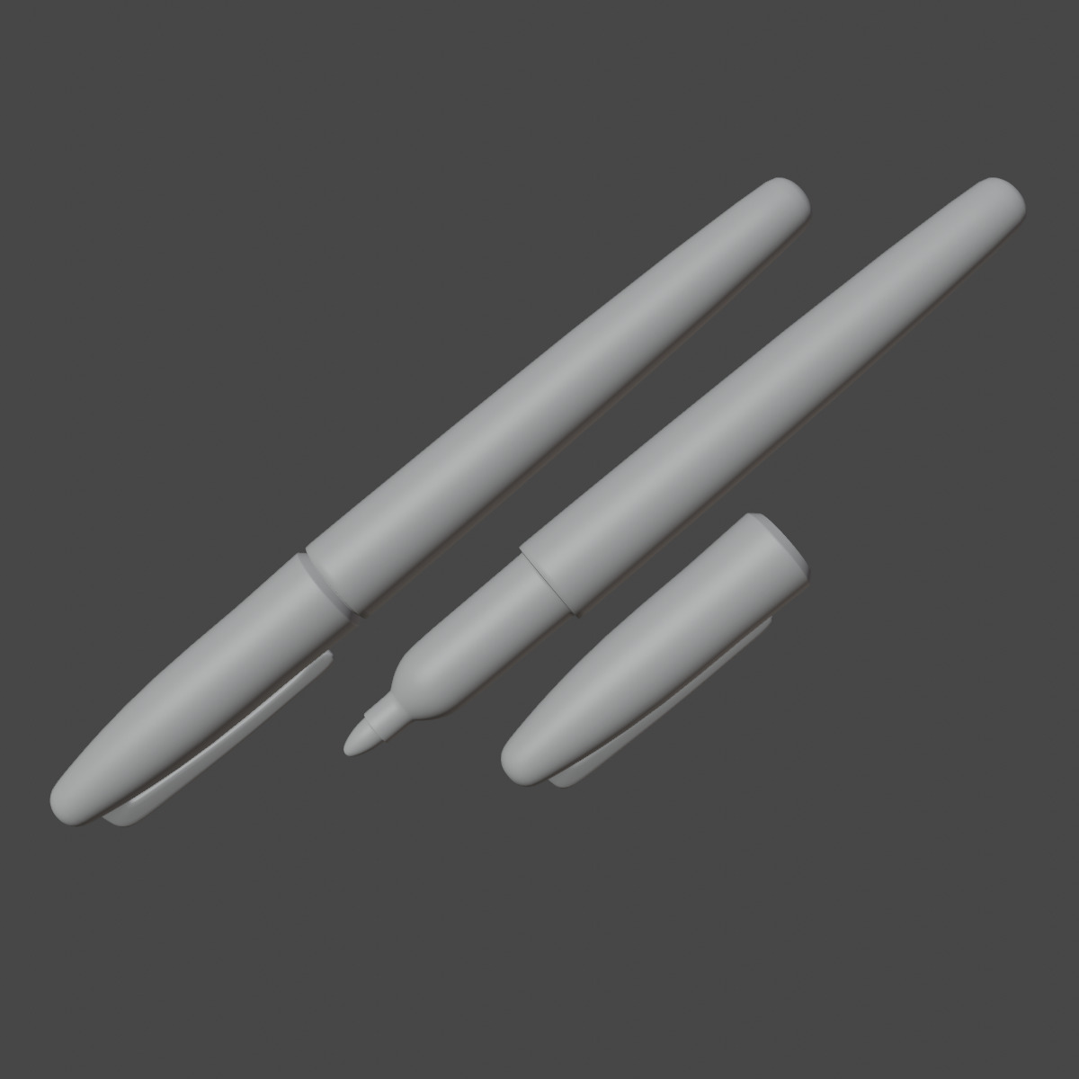 Fine Point Marker Set Low-poly 3D model_9