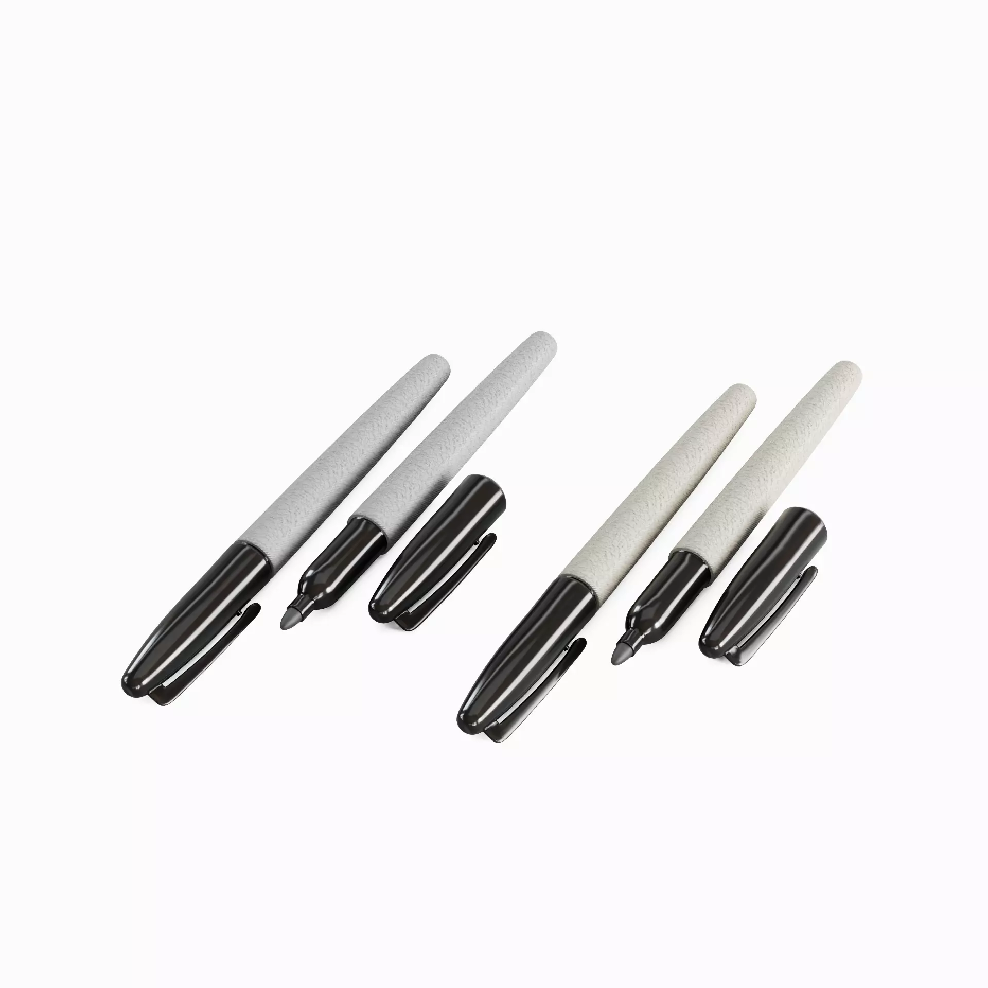 Fine Point Marker Set Low-poly 3D model_0