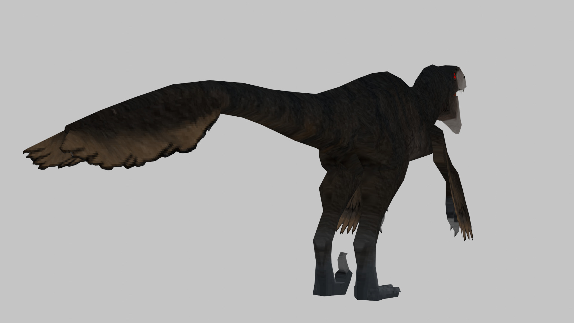 Utahraptor Low Poly Style PS1 PSX Low-poly 3D model_2