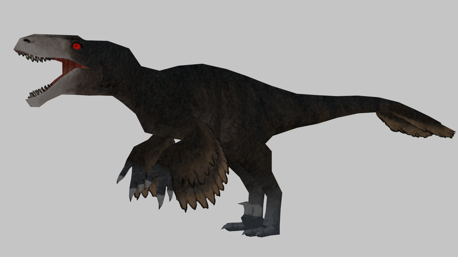 Utahraptor Low Poly Style PS1 PSX Low-poly 3D model_1
