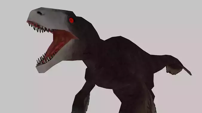 Utahraptor Low Poly Style PS1 PSX Low-poly 3D model