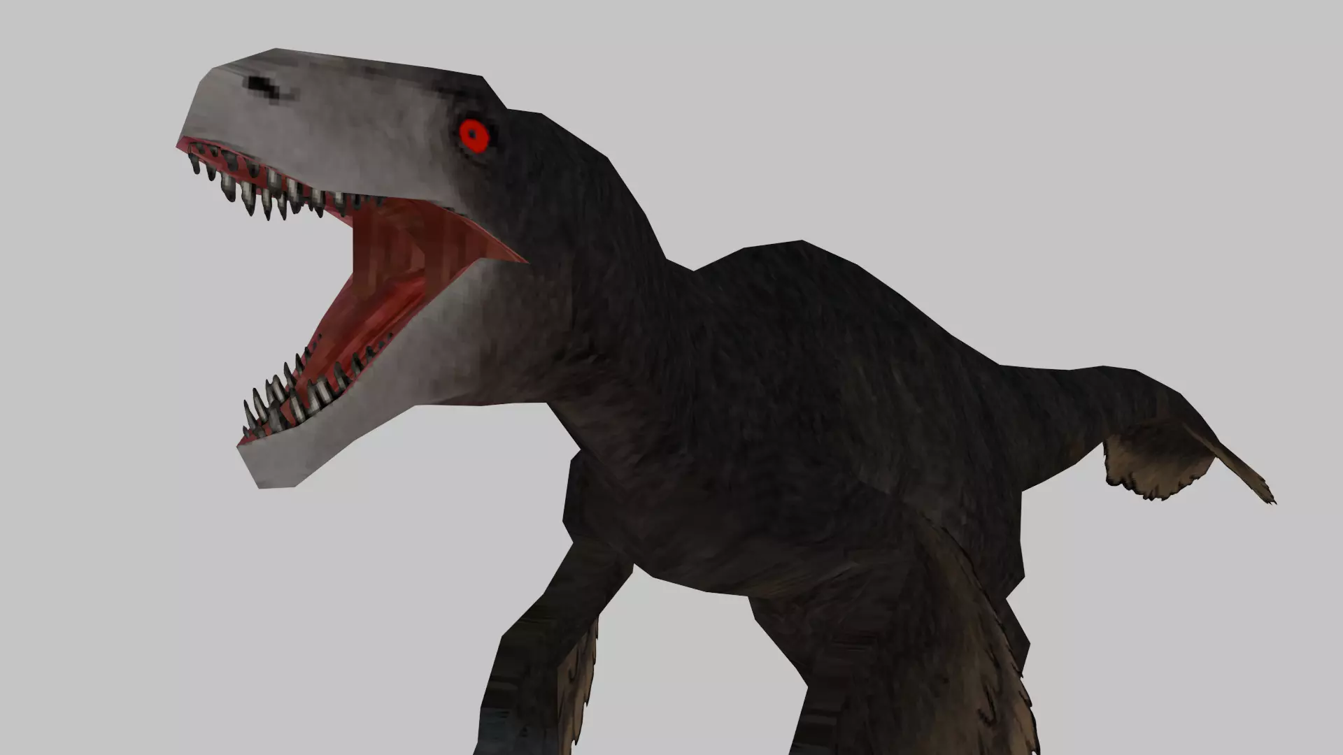Utahraptor Low Poly Style PS1 PSX Low-poly 3D model_0