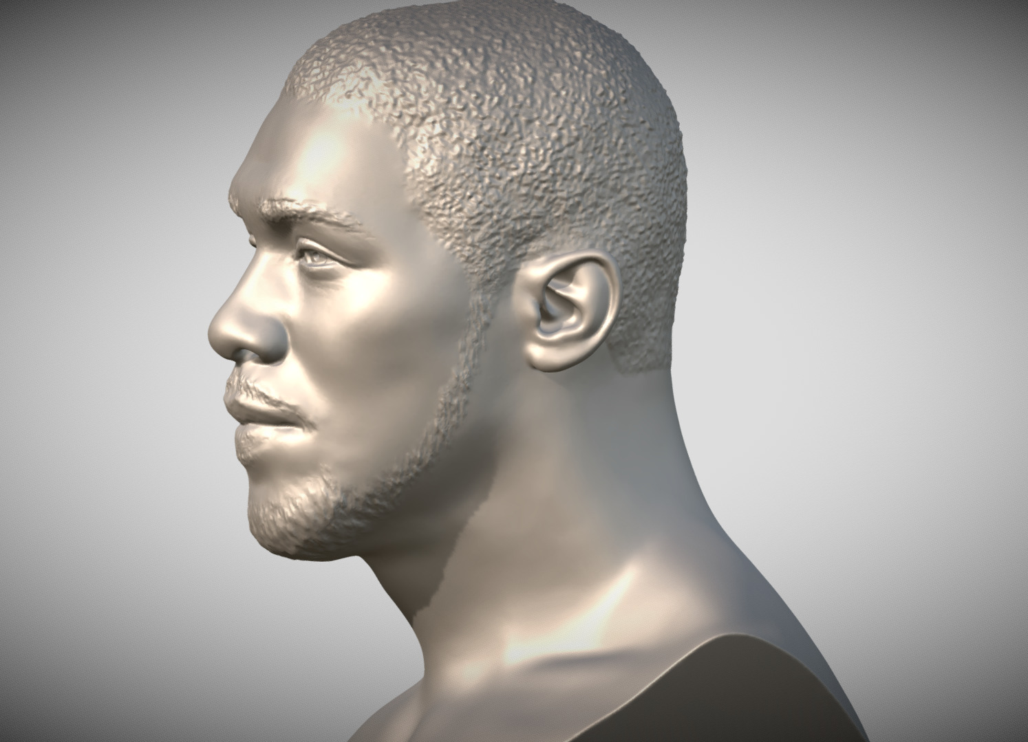 Anthony Joshua bust 3D print model_3