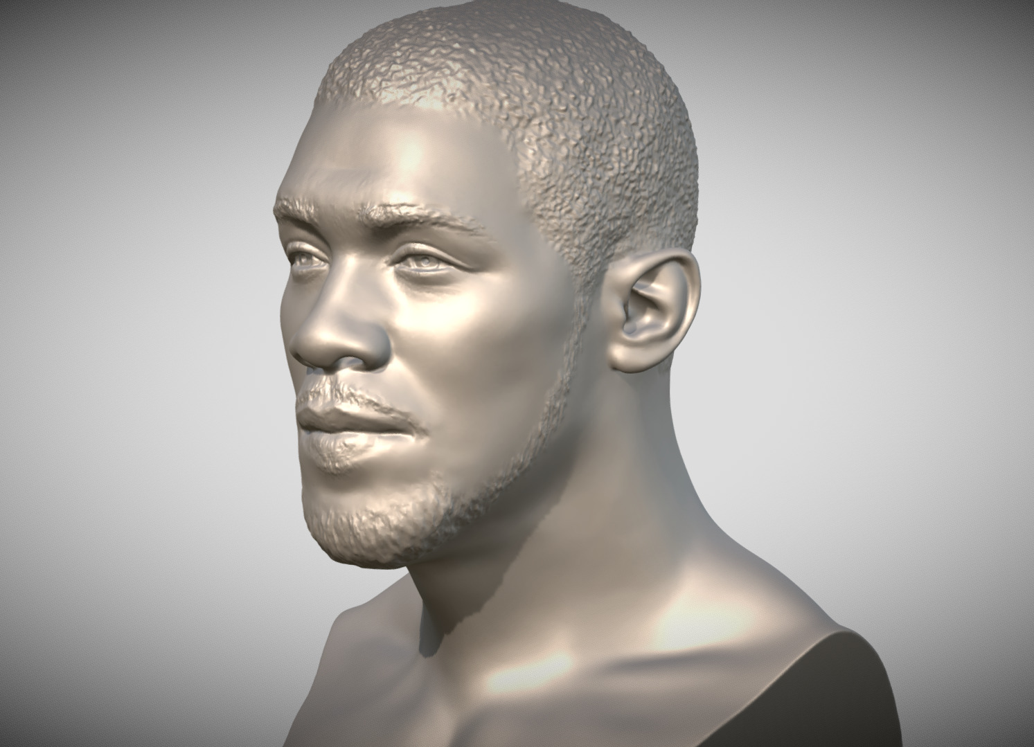 Anthony Joshua bust 3D print model_2