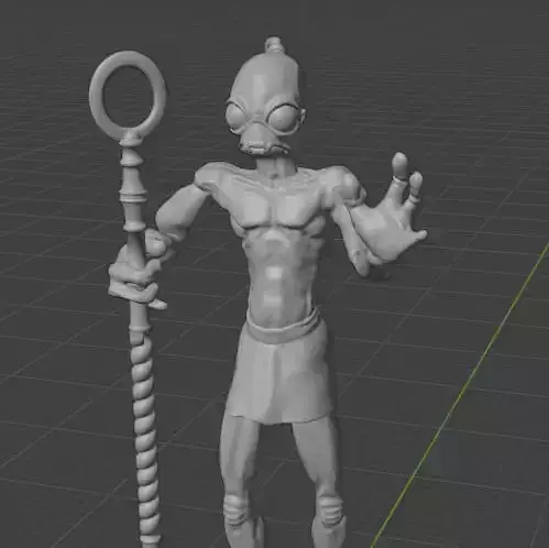 Oddworld Mudokon Abe Holding Staff