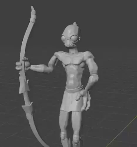 Oddworld Mudokon Abe Holding Bow