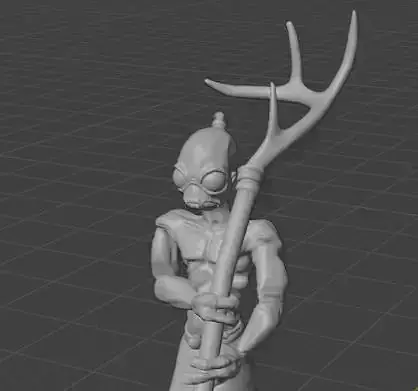 Oddworld Mudokon Abe Holding Antlers
