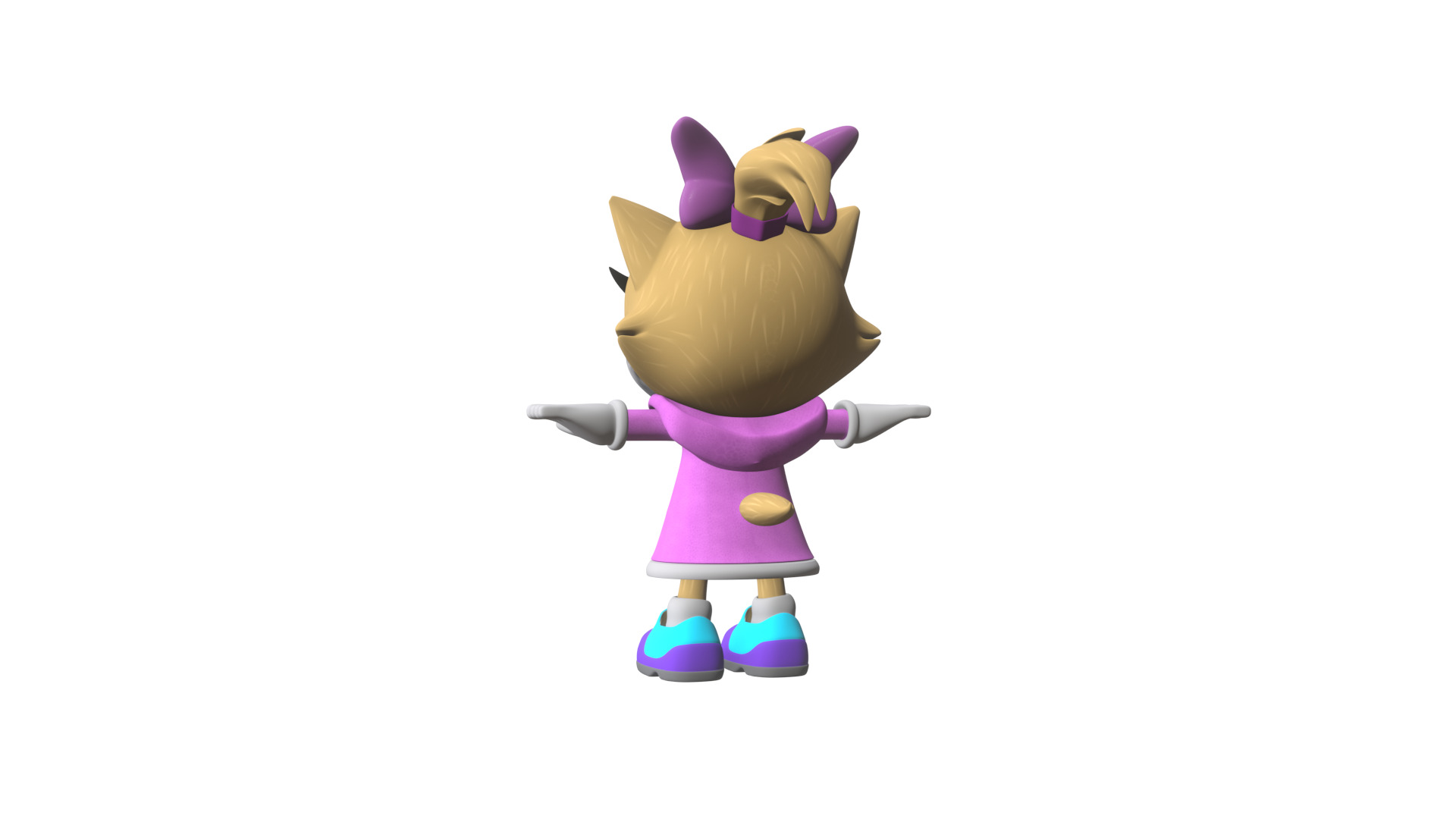 Little Girl Cat Low-poly 3D model_94