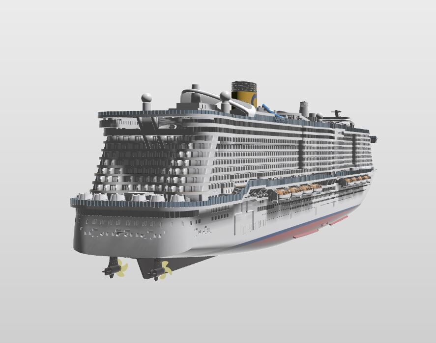 COSTA SMERALDA cruise ship print ready model 3D print model_5