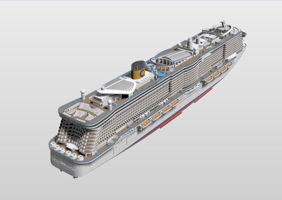 COSTA SMERALDA cruise ship print ready model 3D print model_2