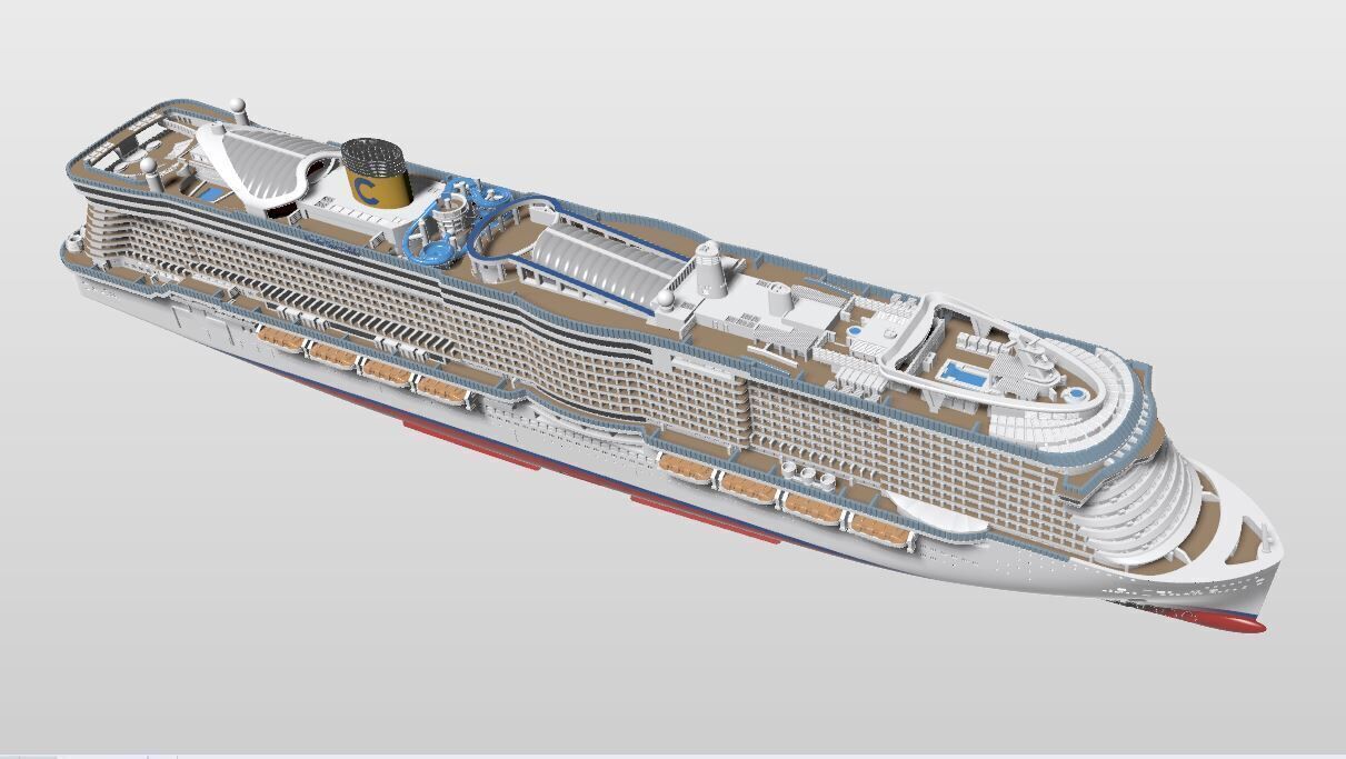 COSTA SMERALDA cruise ship print ready model 3D print model_1