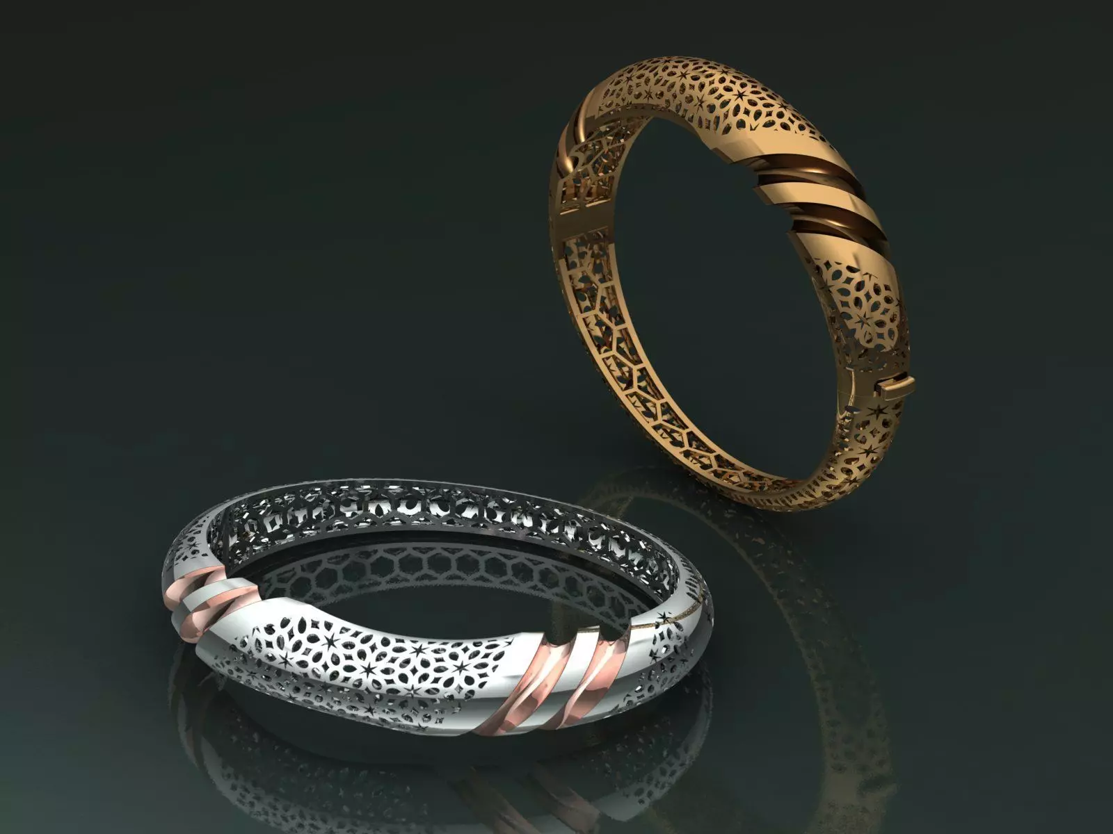 Locked bracelet 3D print model_0