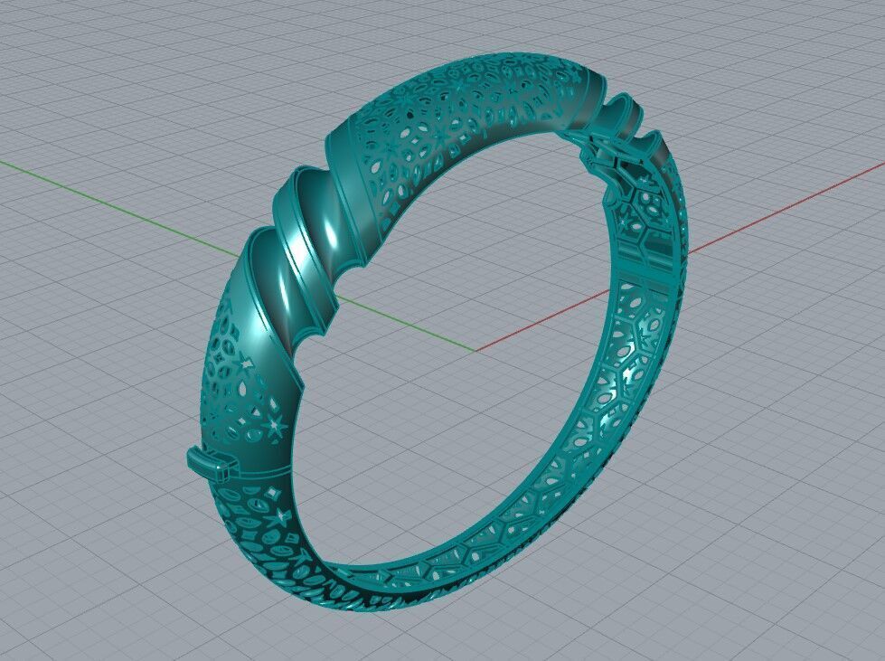 Locked bracelet 3D print model_5
