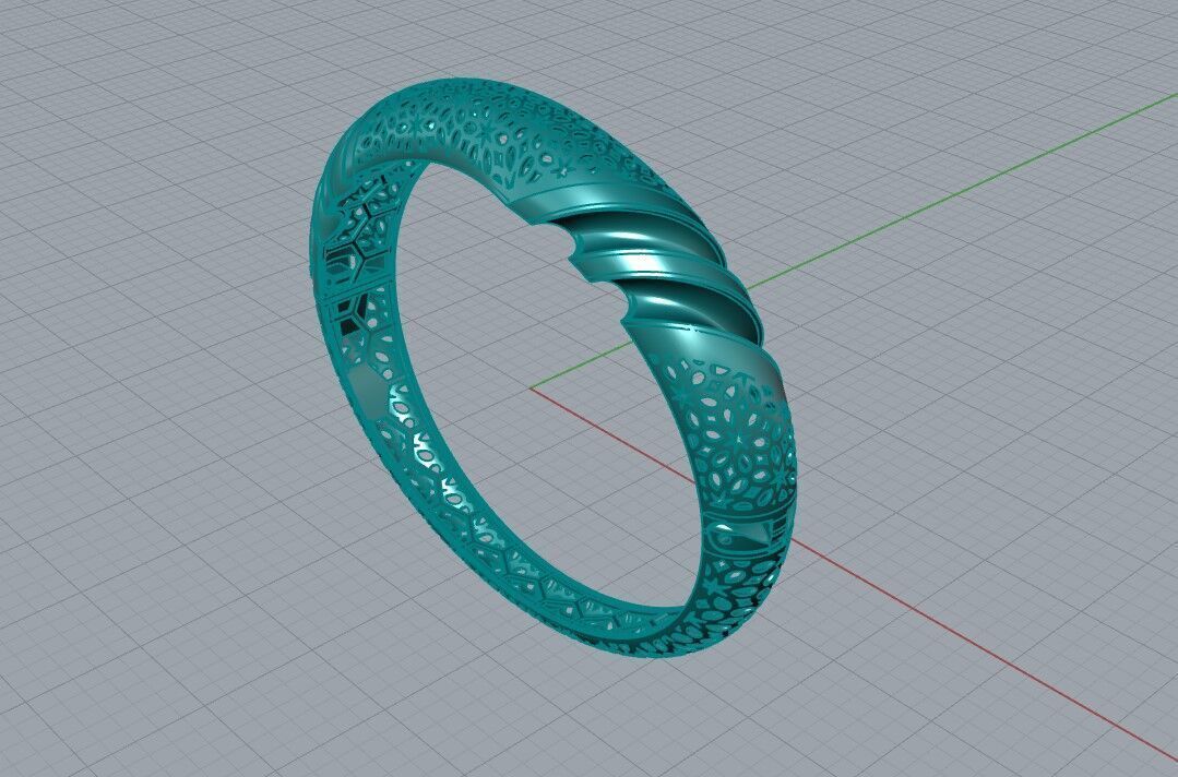 Locked bracelet 3D print model_4