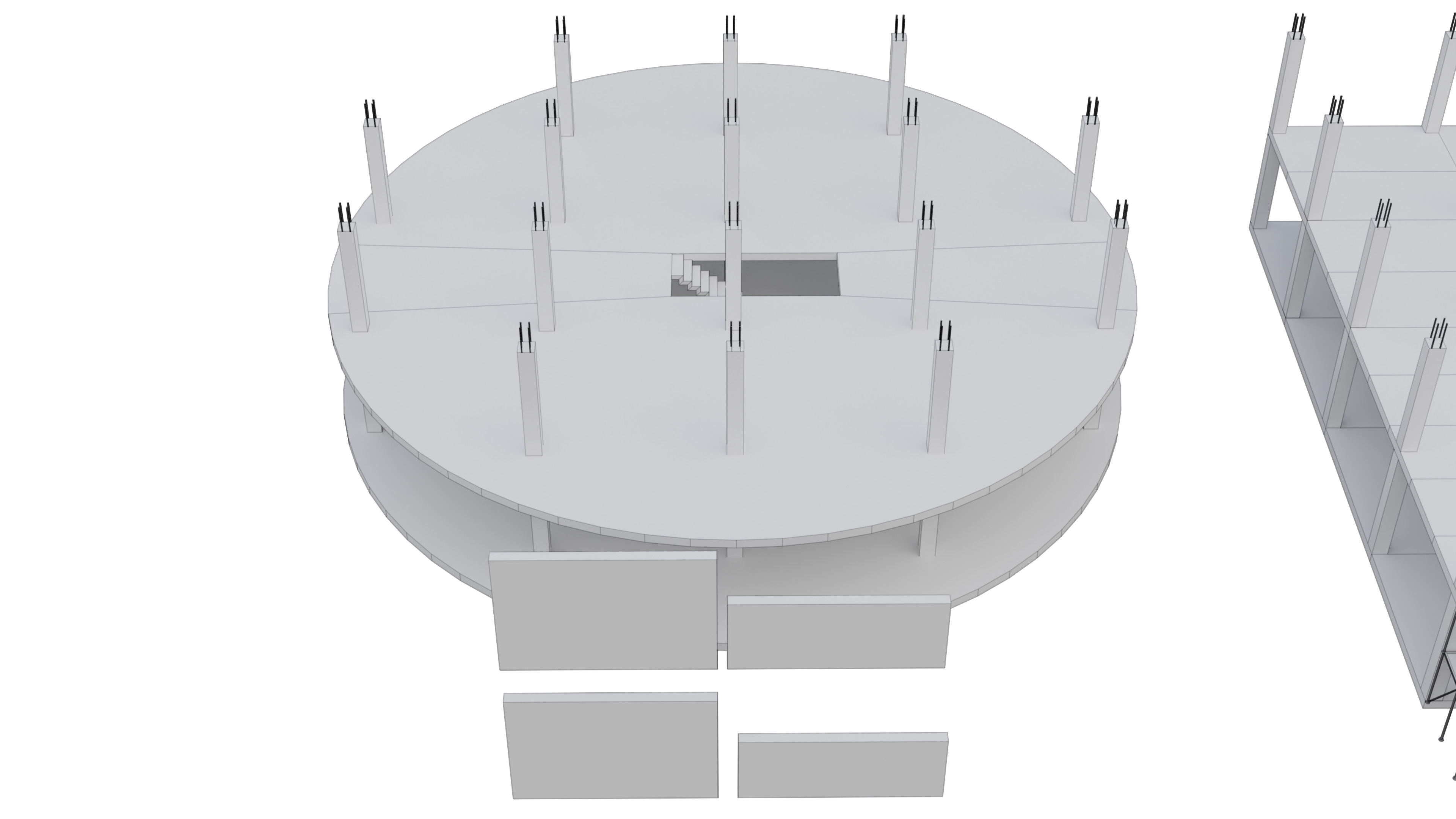 Modular Building Low-poly 3D model_13