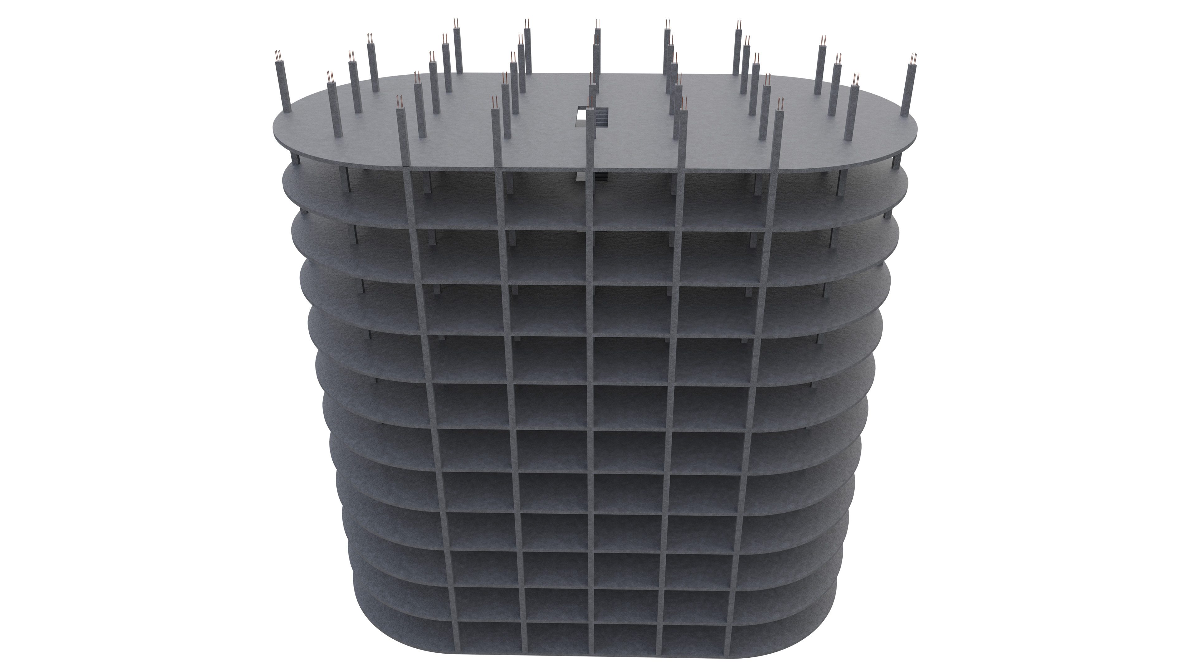 Modular Building Low-poly 3D model_7