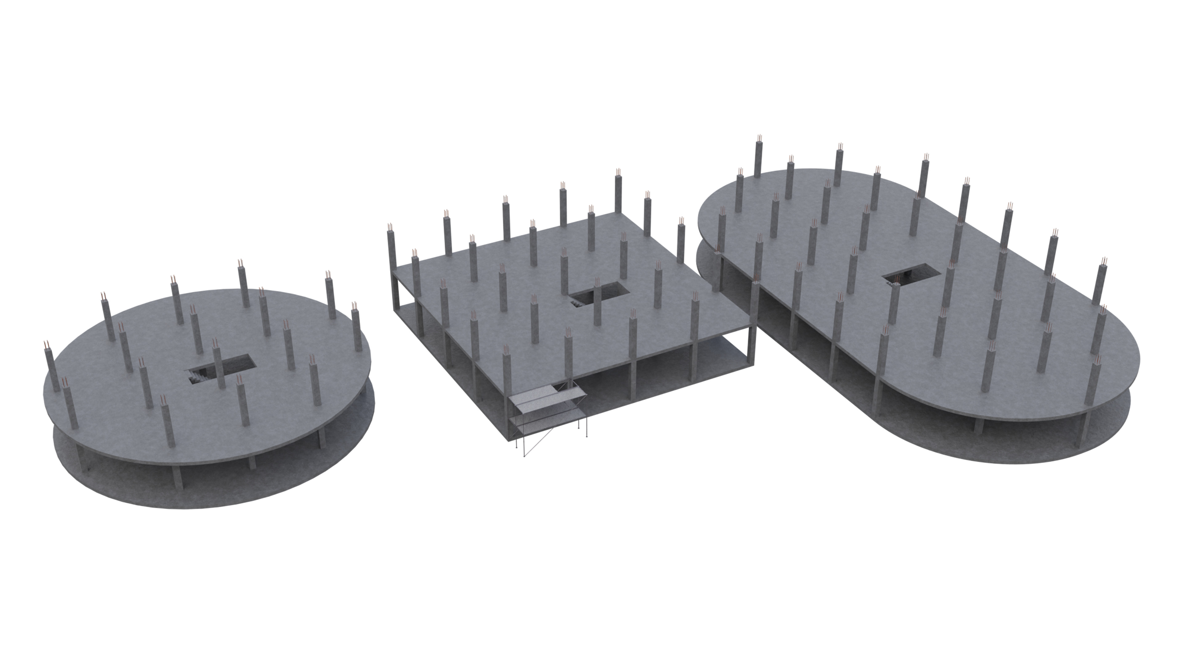 Modular Building Low-poly 3D model_8