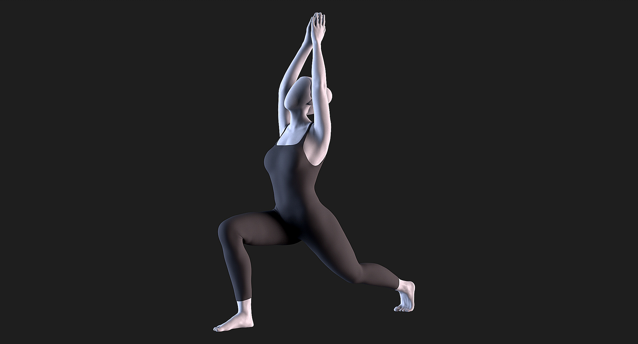 Warrior I - Yoga Essence 3D print model_2