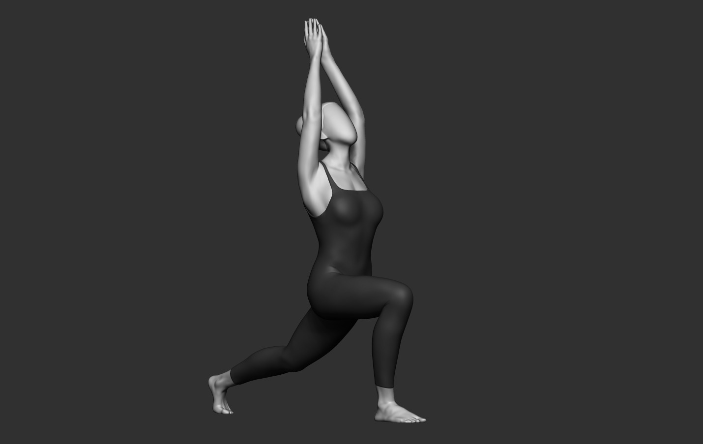 Warrior I - Yoga Essence 3D print model_12