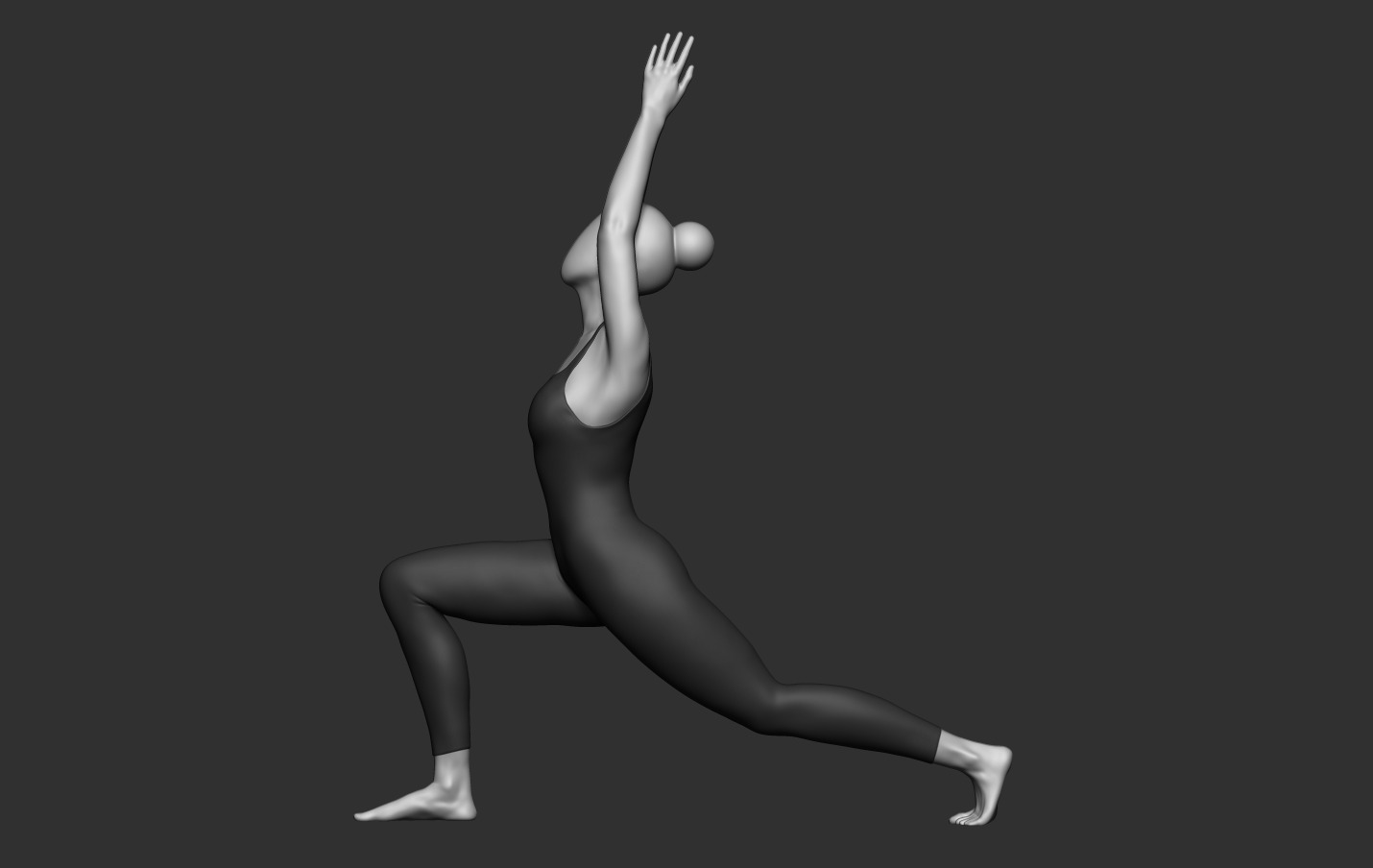 Warrior I - Yoga Essence 3D print model_9