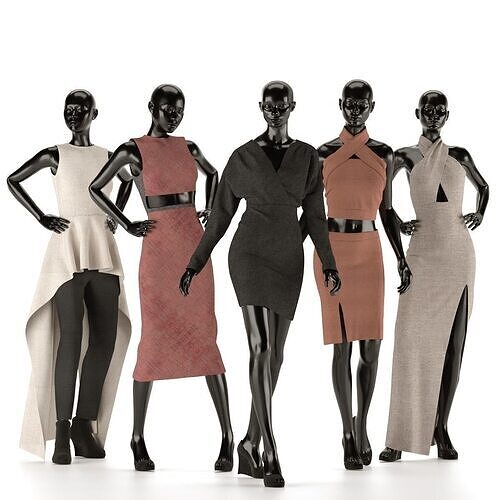 Mannequin Set Vol 001 Low-poly 3D model