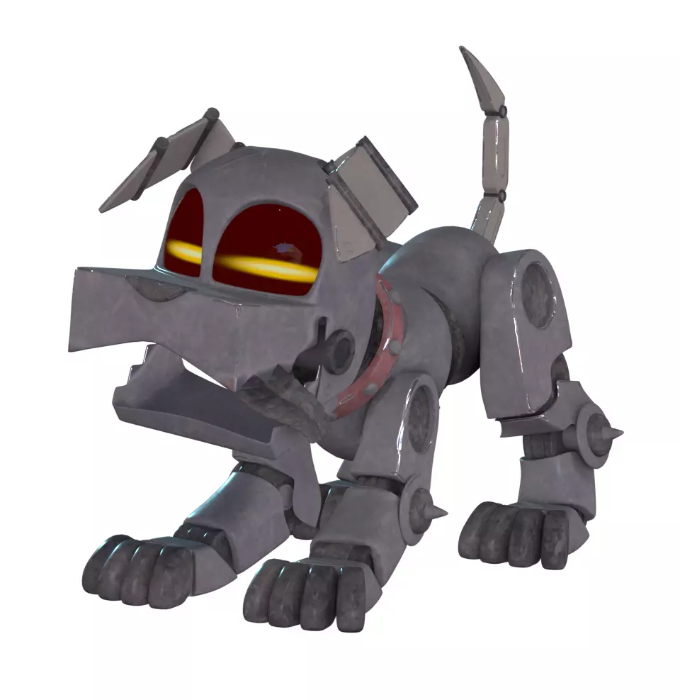 Muttski the Robian Dog Low-poly 3D model_0