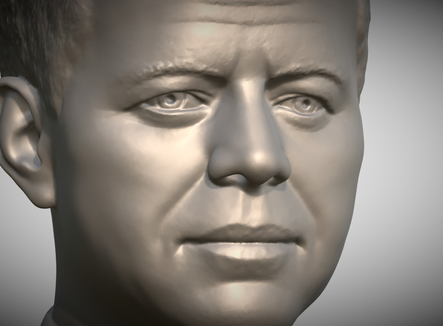 John F Kennedy bust 3D print model_11