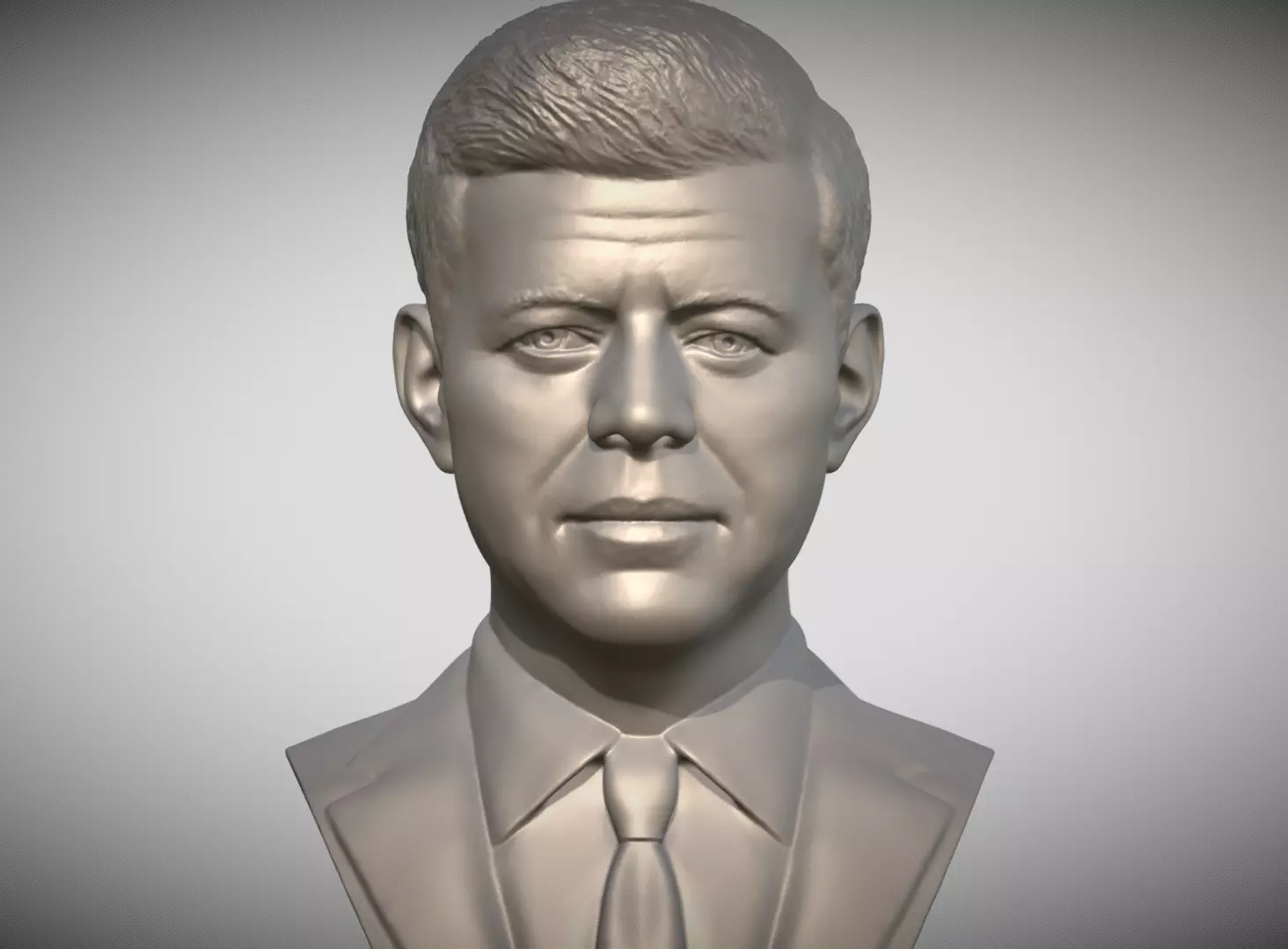 John F Kennedy bust 3D print model_0