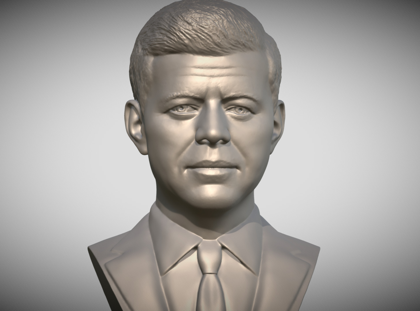 John F Kennedy bust 3D print model_10