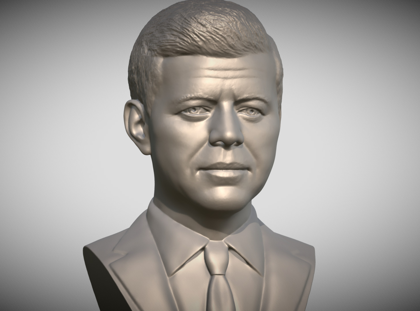 John F Kennedy bust 3D print model_9