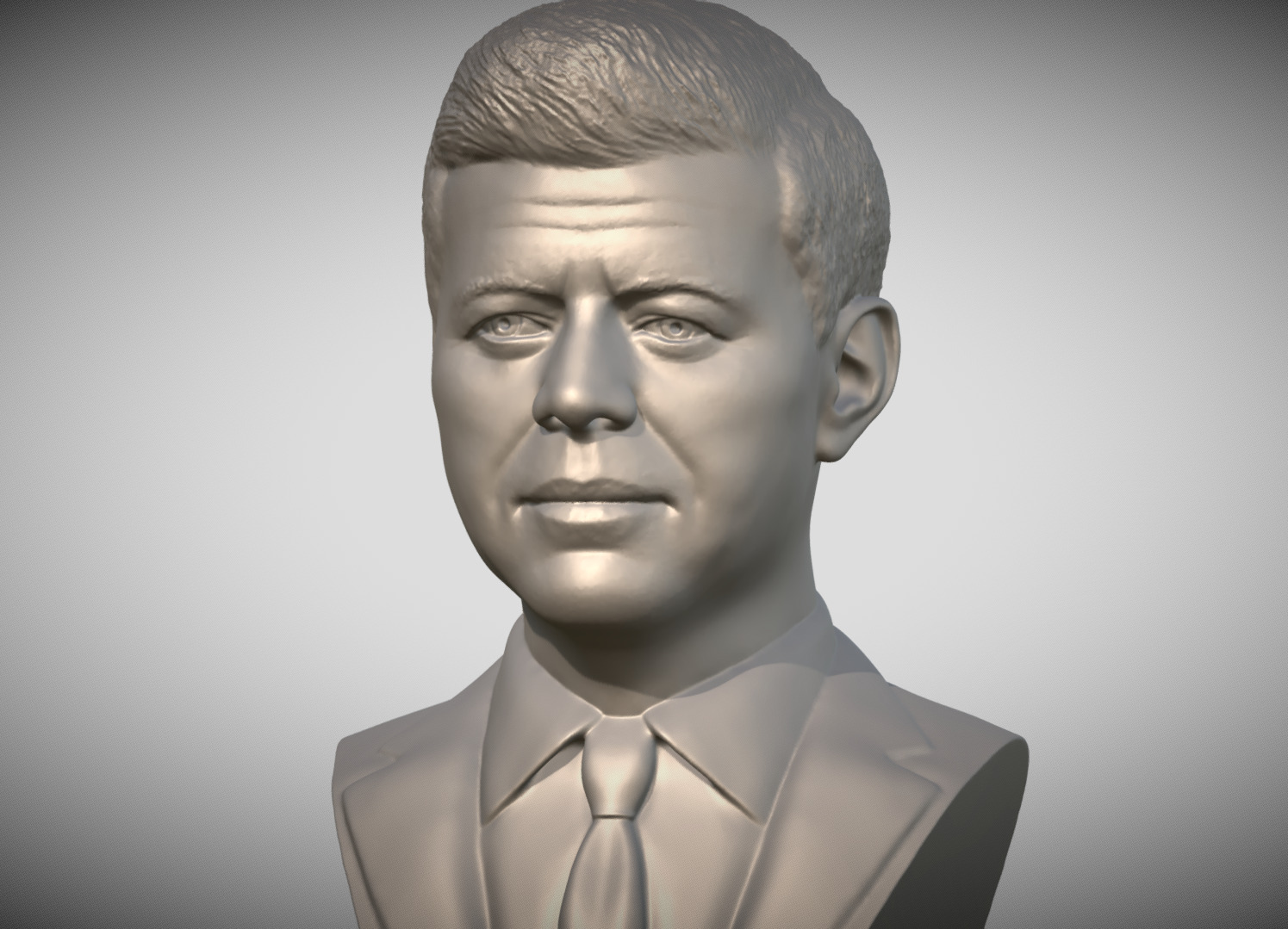 John F Kennedy bust 3D print model_1