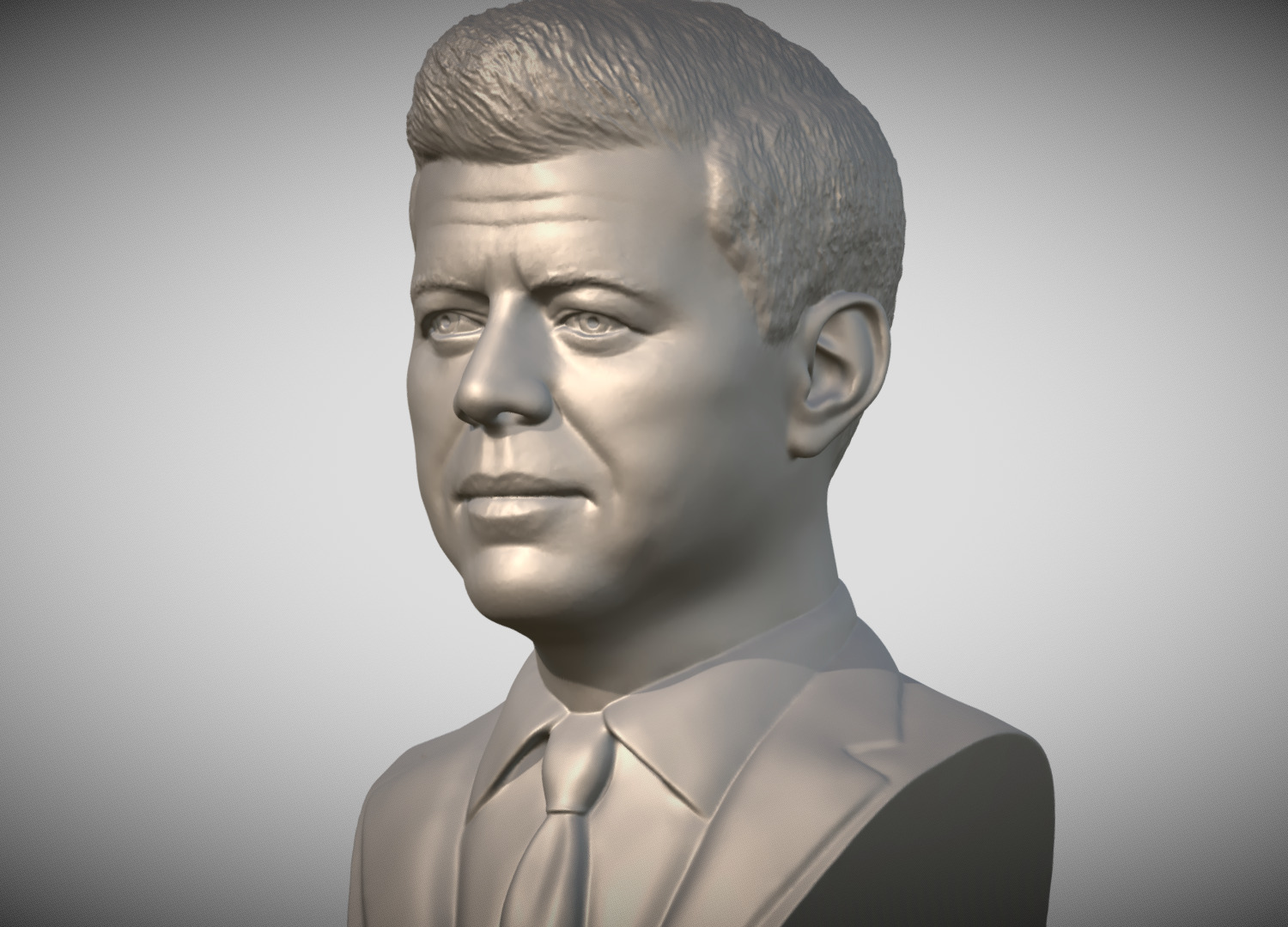 John F Kennedy bust 3D print model_2