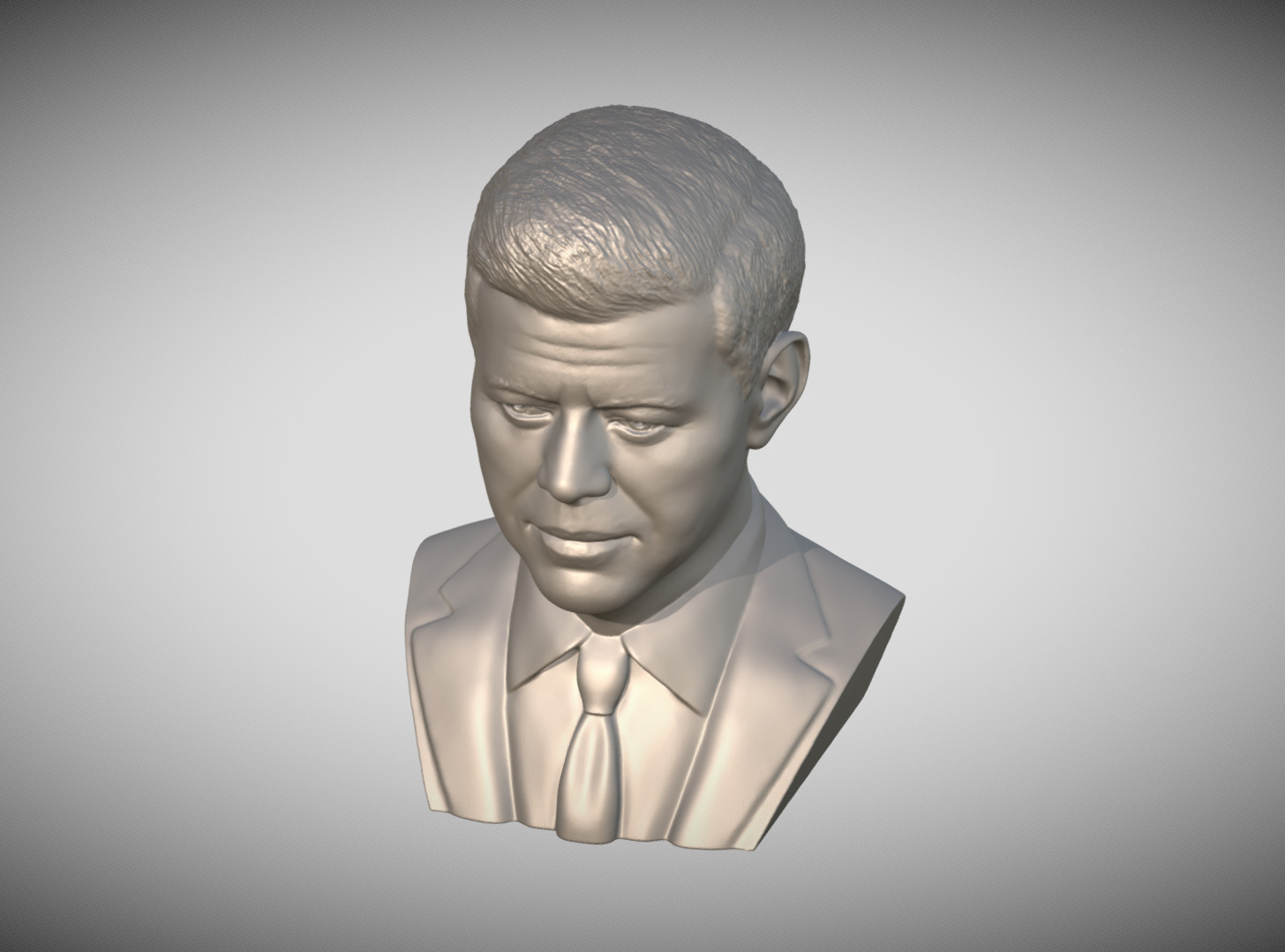 John F Kennedy bust 3D print model_13