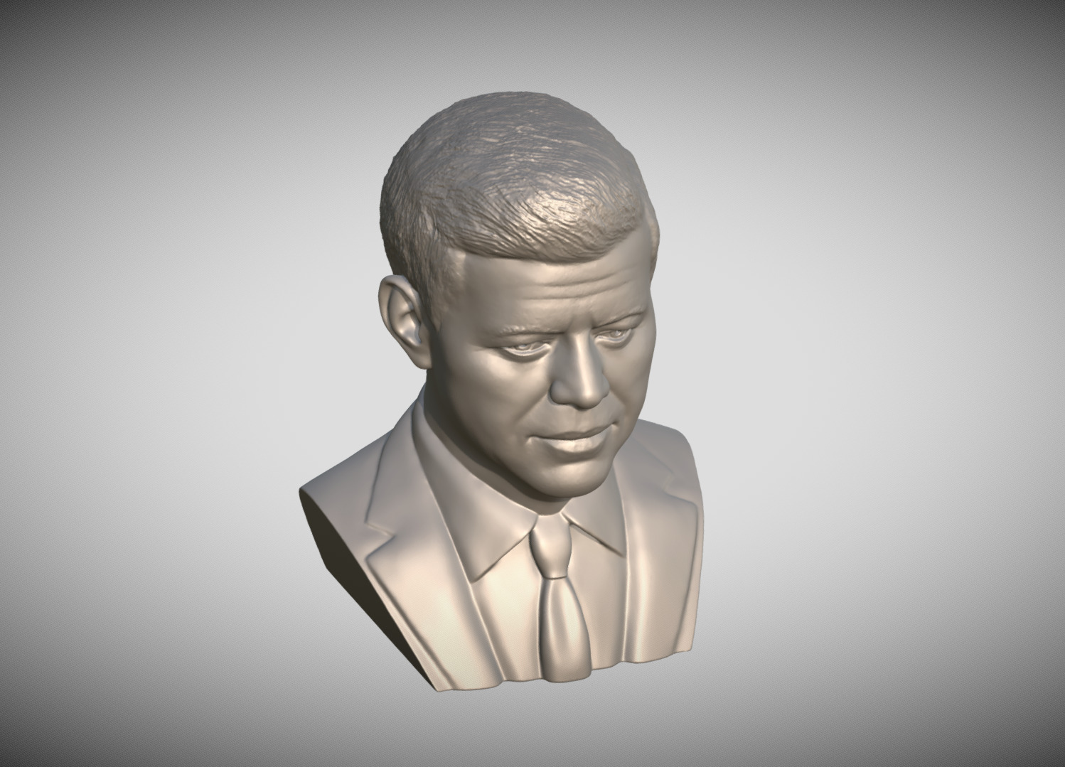 John F Kennedy bust 3D print model_12